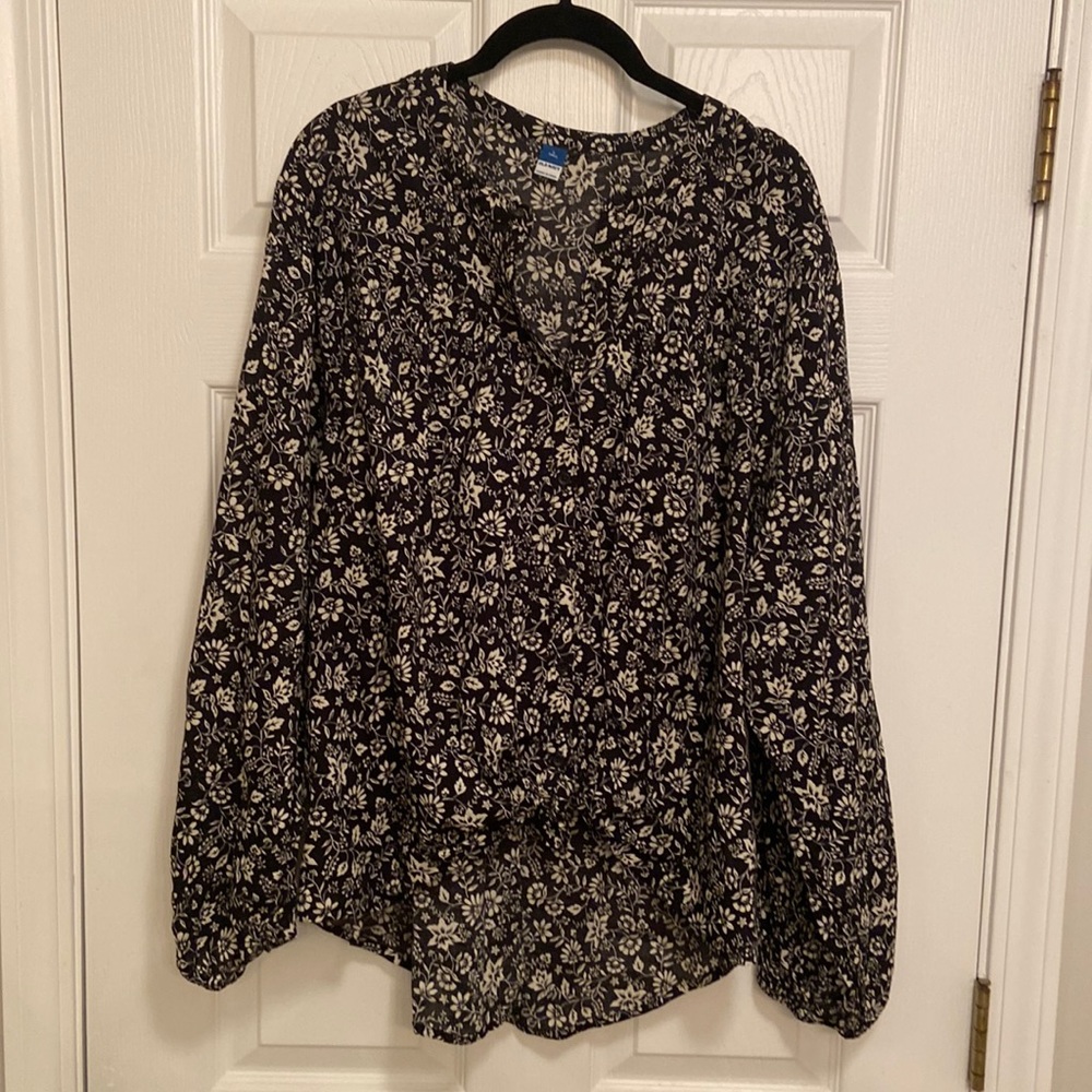 Old Navy Oversized Long Sleeve Blouse Tall Large